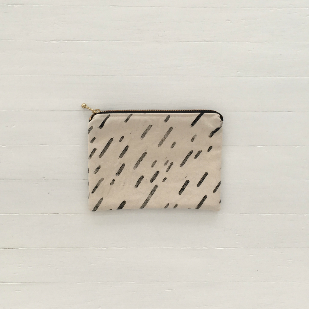 English Summer Print Zipper Pouch