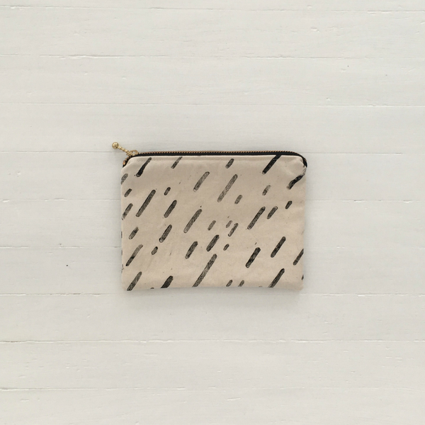 English Summer Print Zipper Pouch